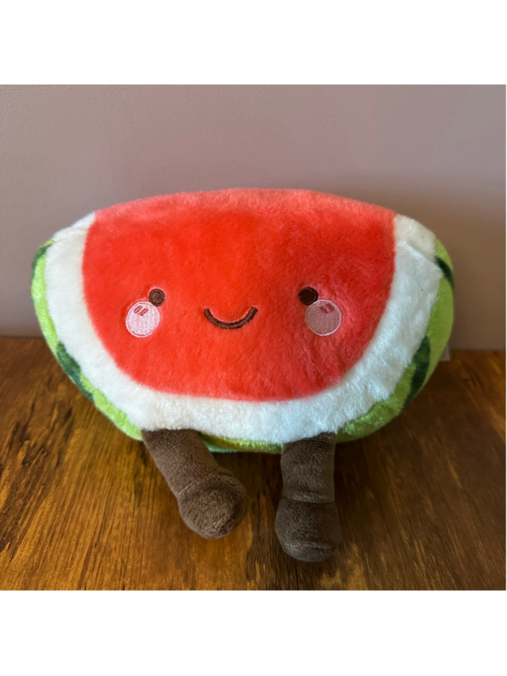 AQI Aliquantum Watermelon Slice Plush 4" Kawaii Fruit Cute Dangling Feet